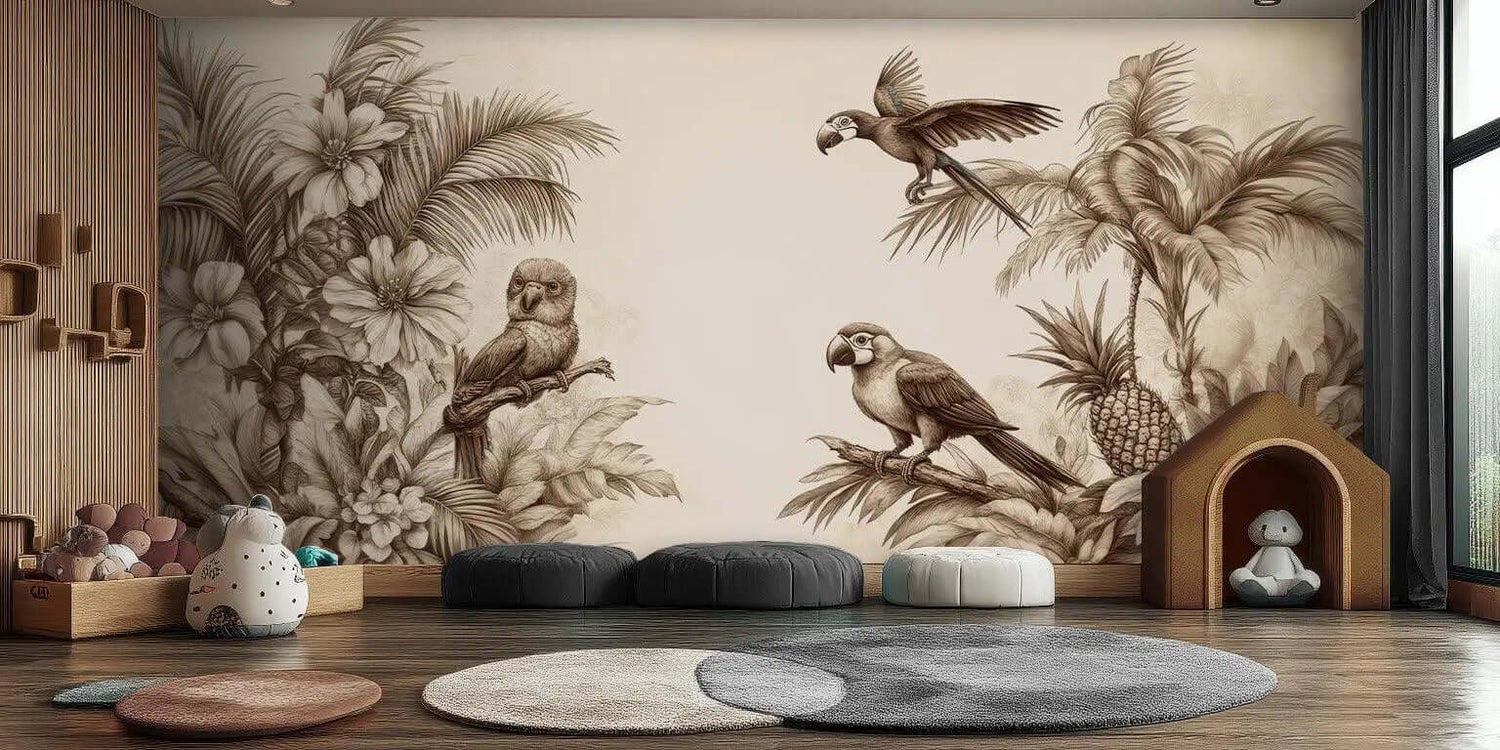 Vintage Tropical Jungle duvar sanatı - XWALLX