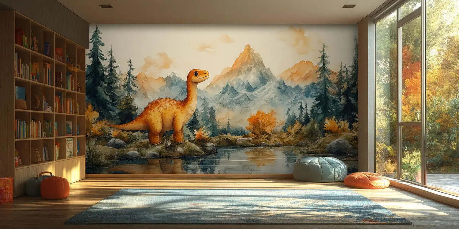 Suluboya Dinozor duvar sanatı - XWALLX