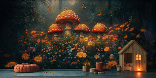 Mushroom Meadow wall mural - XWALLX