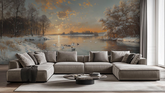 Winter Sunset wall mural - XWALLX