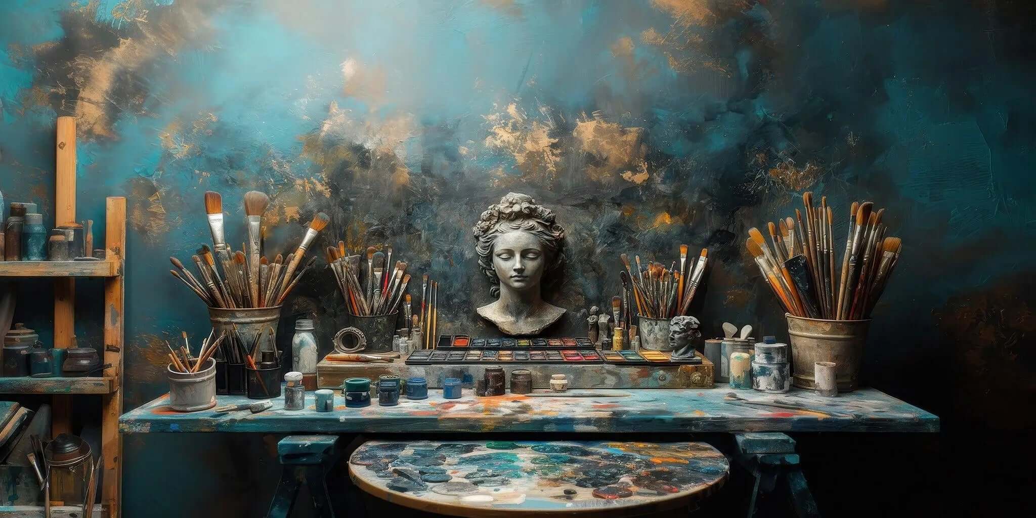 Paintbrushes Wallpaper Mural