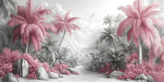 Pink Tropical Wallpaper Mural