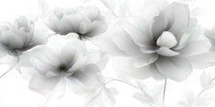 Grayscale Flower Wallpaper Mural