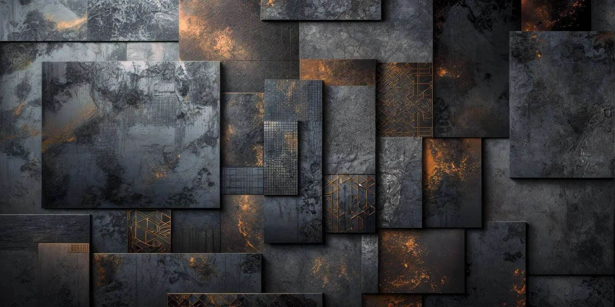 3D Endüstriyel Poster Duvar Kağıdı