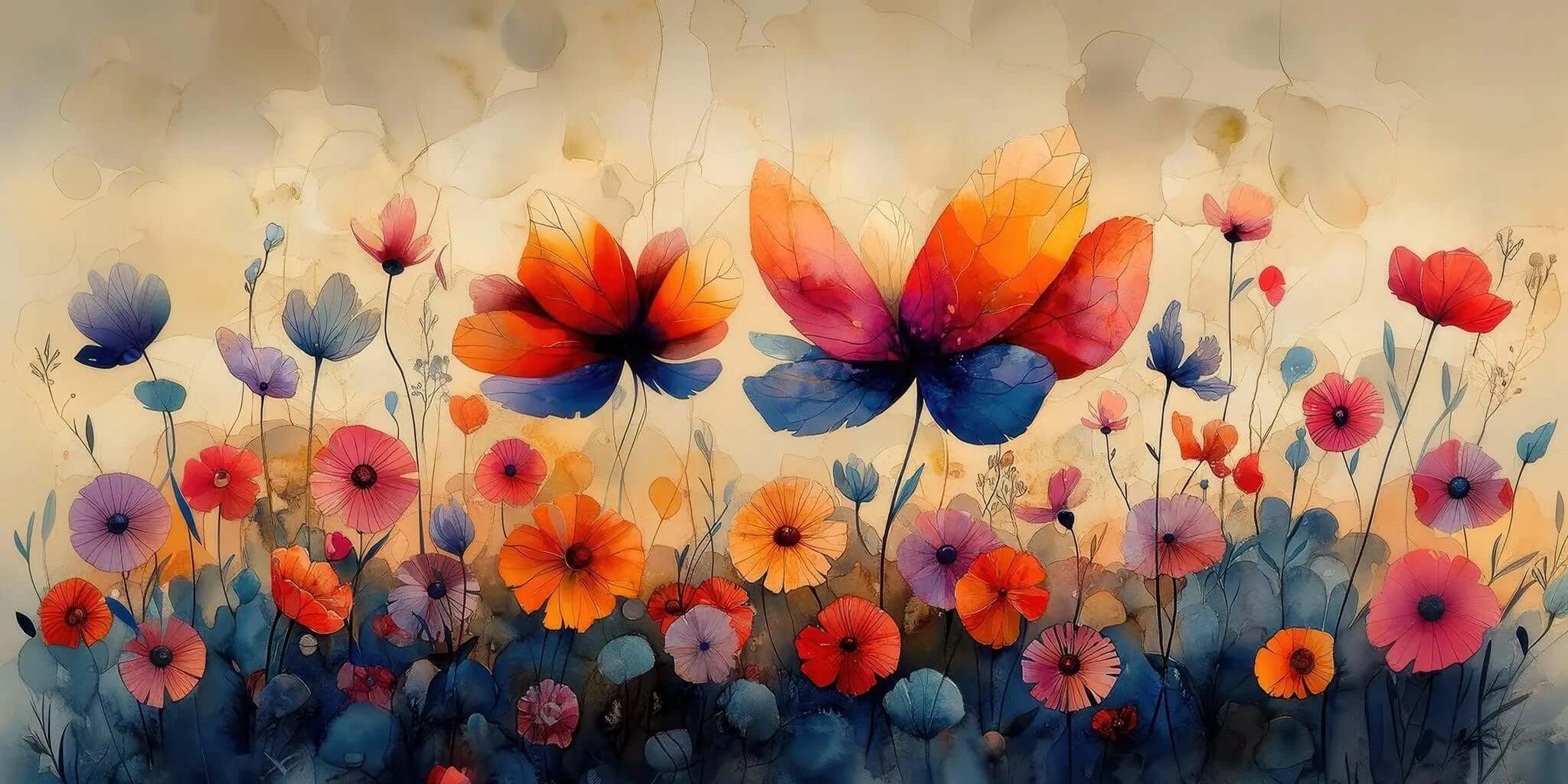 Abstract Garden Wallpaper Mural
