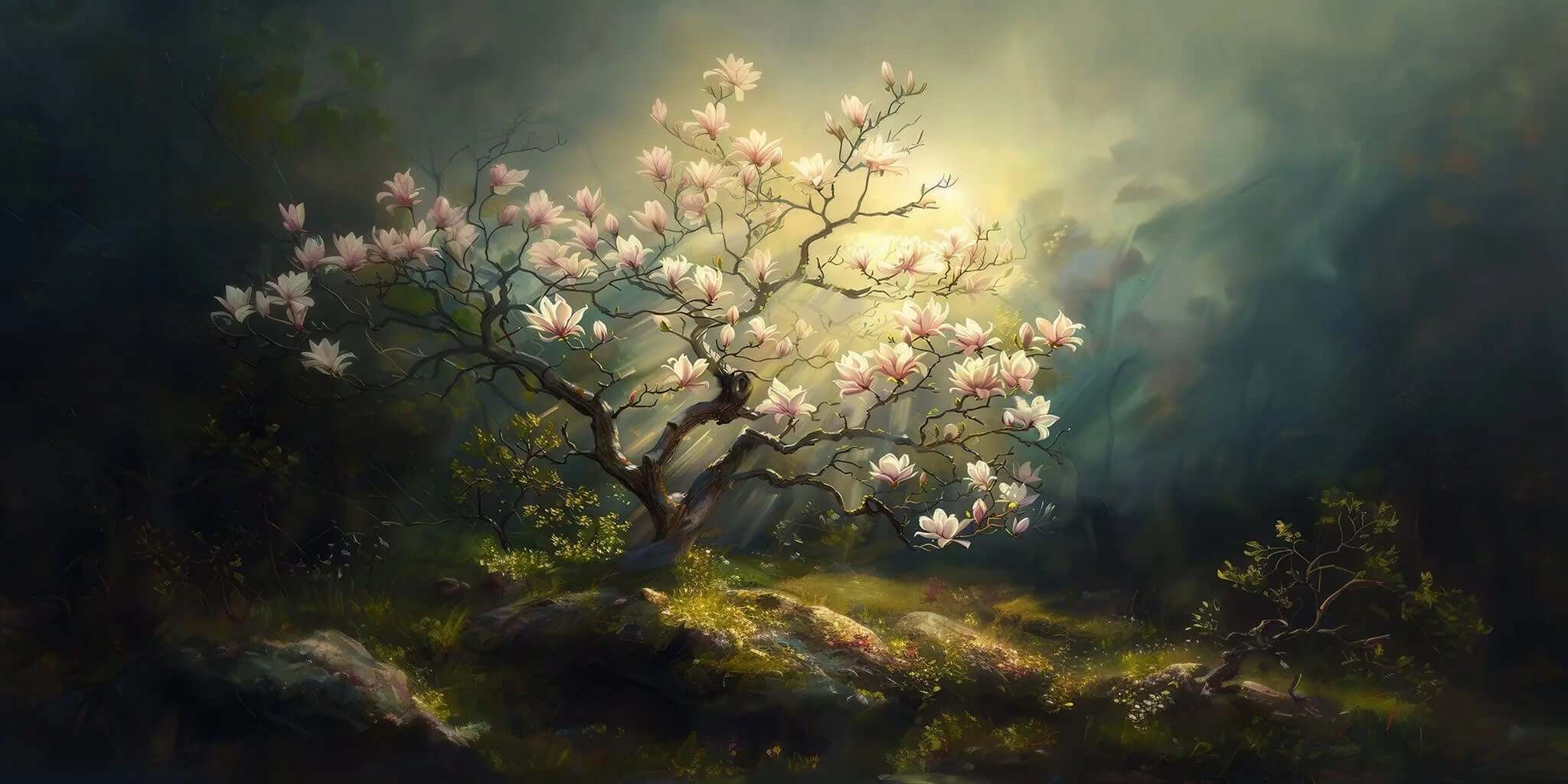 Magnolia Tree Wallpaper Mural