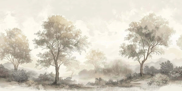 Minimalist Forest Wallpaper Mural - Sample