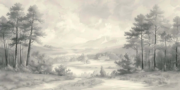 Grayscale Wallpaper Mural - Sample