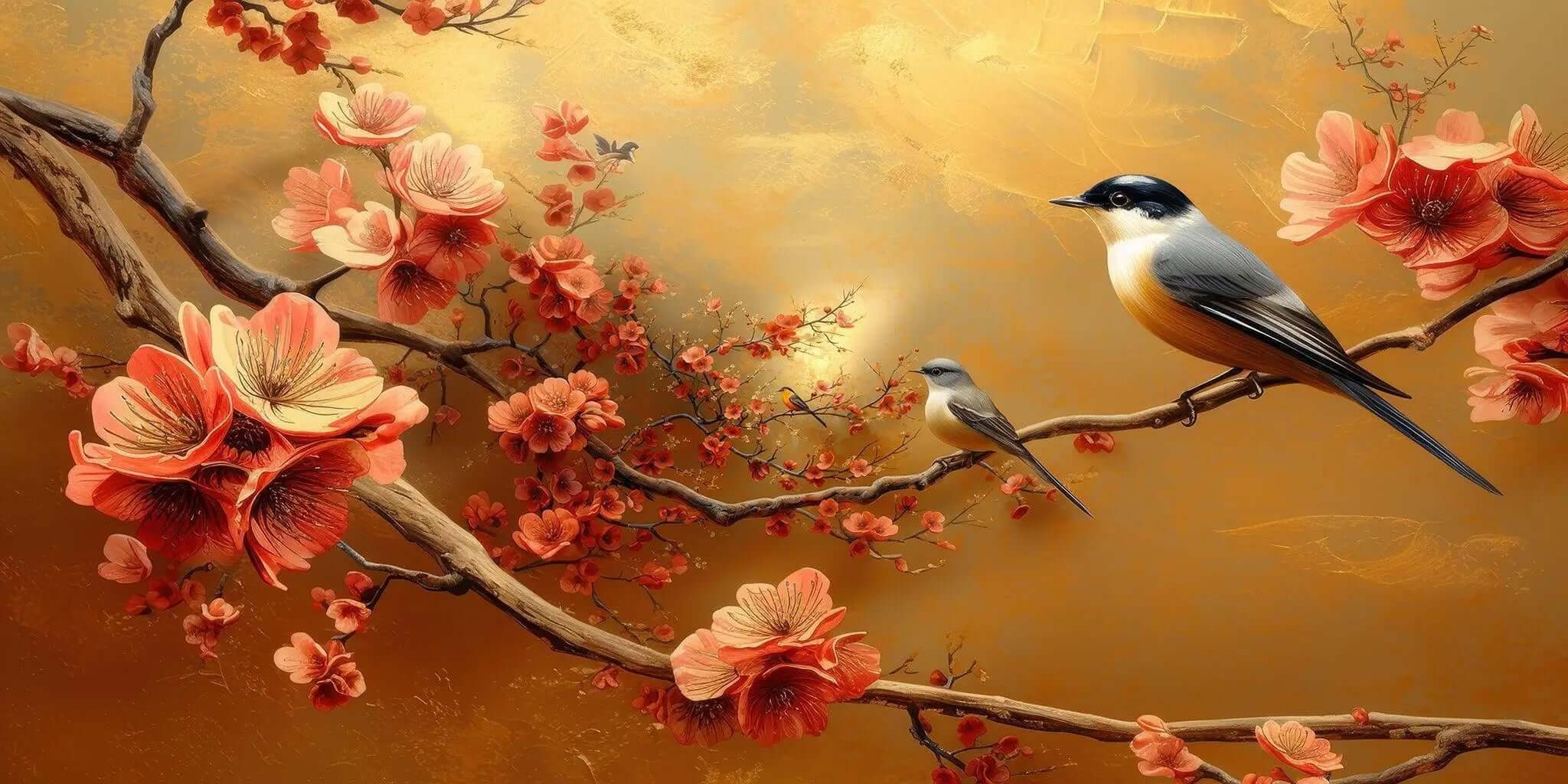 Red Blossom Wallpaper Mural