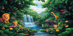Sweet Jungle Animals Wallpaper Mural