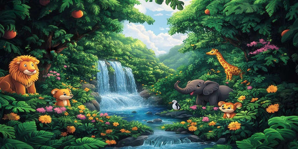 Tatlı Jungle Hayvanları Poster Duvar Kağıdı - Sample