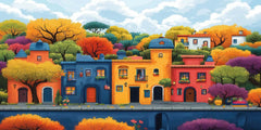 Vibrant Village Wallpaper Mural