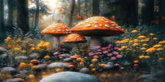 Whimsical Mushroom Forest Wallpaper Mural