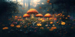Mushroom Meadow Wallpaper Mural