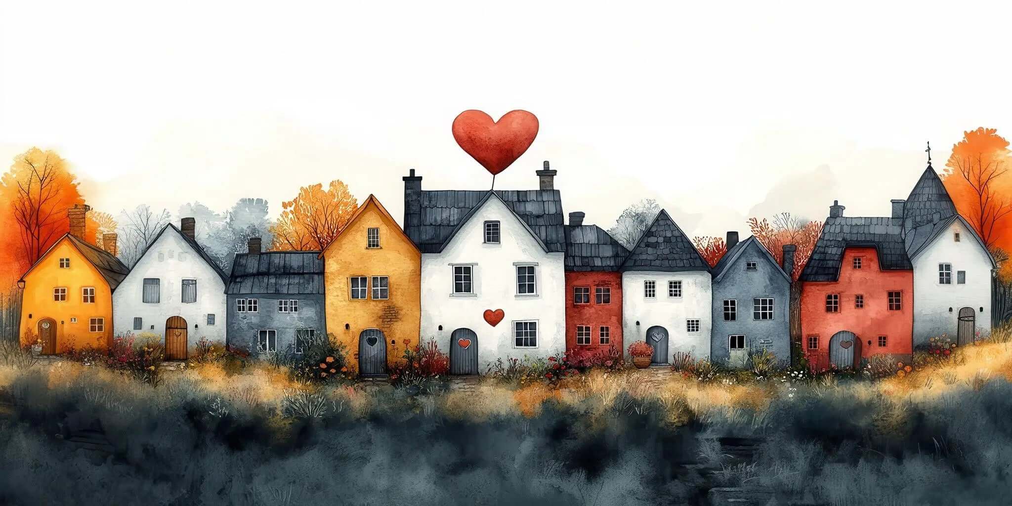 Lovely Village Wallpaper Mural