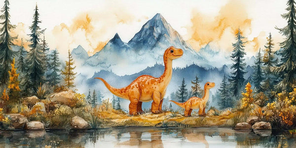 Dinozor Ailesi Poster Duvar Kağıdı - Sample