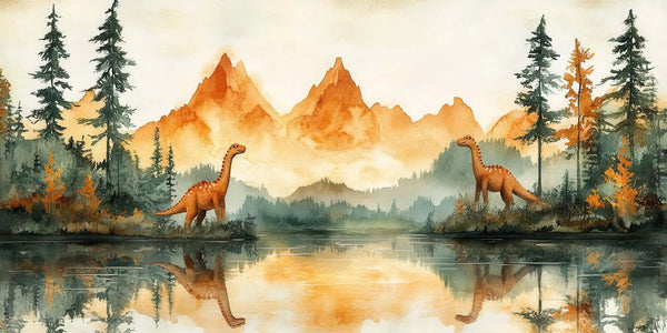 Dinozor Manzara Poster Duvar Kağıdı - Sample