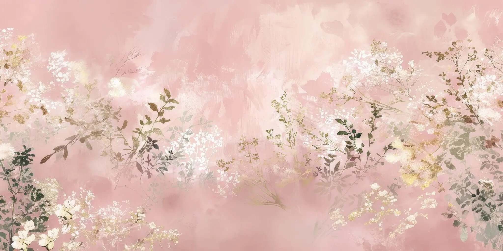Floral Pembe Poster Duvar Kağıdı