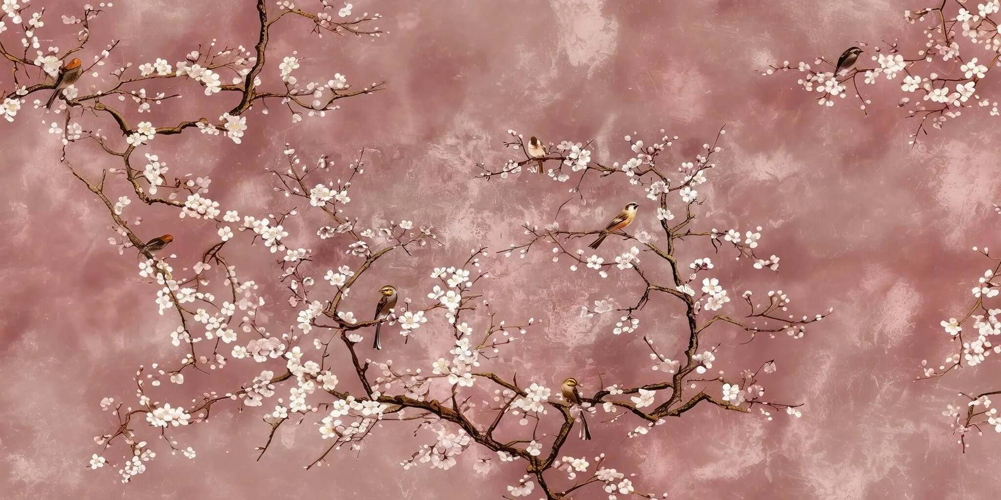 Pembe Floral Poster Duvar Kağıdı
