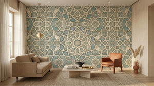 Oturma Odası için Modern Aqua duvar kağıdı