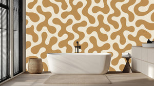 Abstract Beige wallpaper for Bathroom