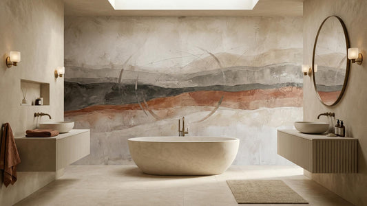 Abstract Beige wallpaper for Bathroom