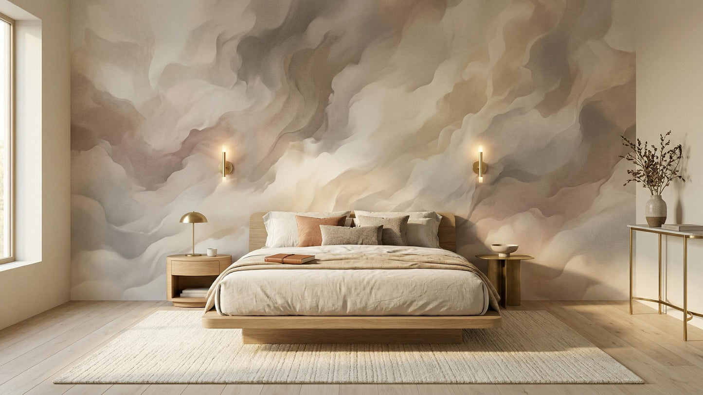Abstract Beige wallpaper for Bedroom