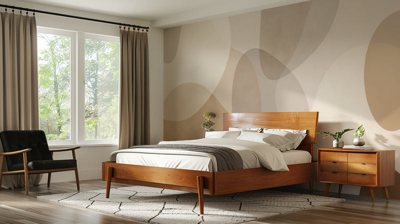 Abstract Beige wallpaper for Bedroom