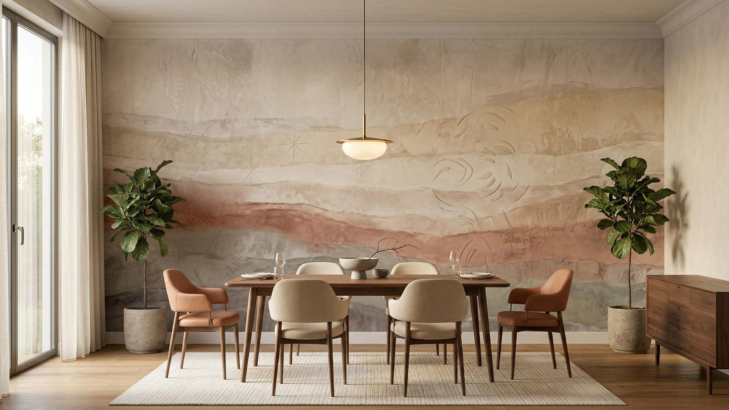 Abstract Beige wallpaper for Dining Room