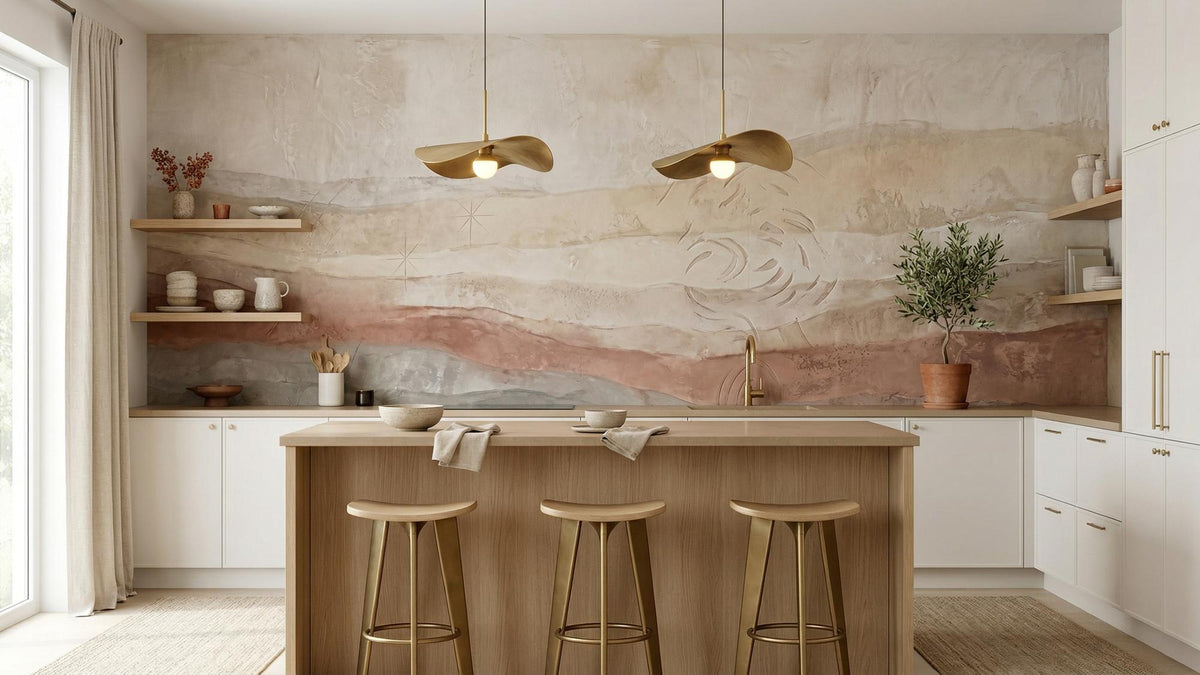 Abstract Beige wallpaper for Kitchen