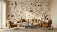 Abstract Beige wallpaper for Living Room