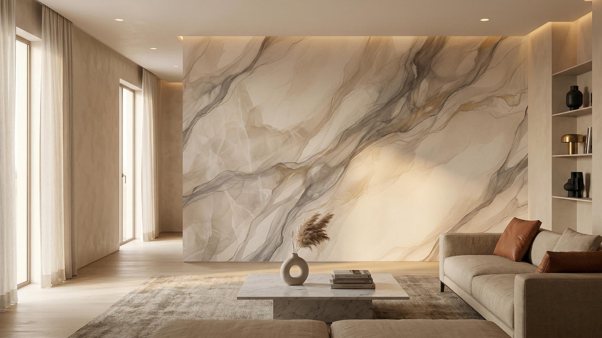 Abstract Beige wallpaper for Living Room