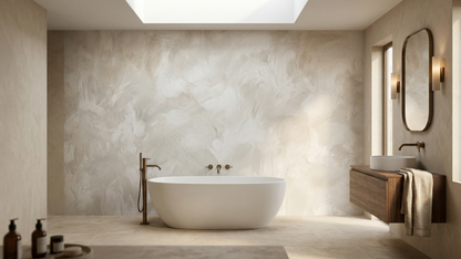 Contemporary Beige wallpaper for Bathroom