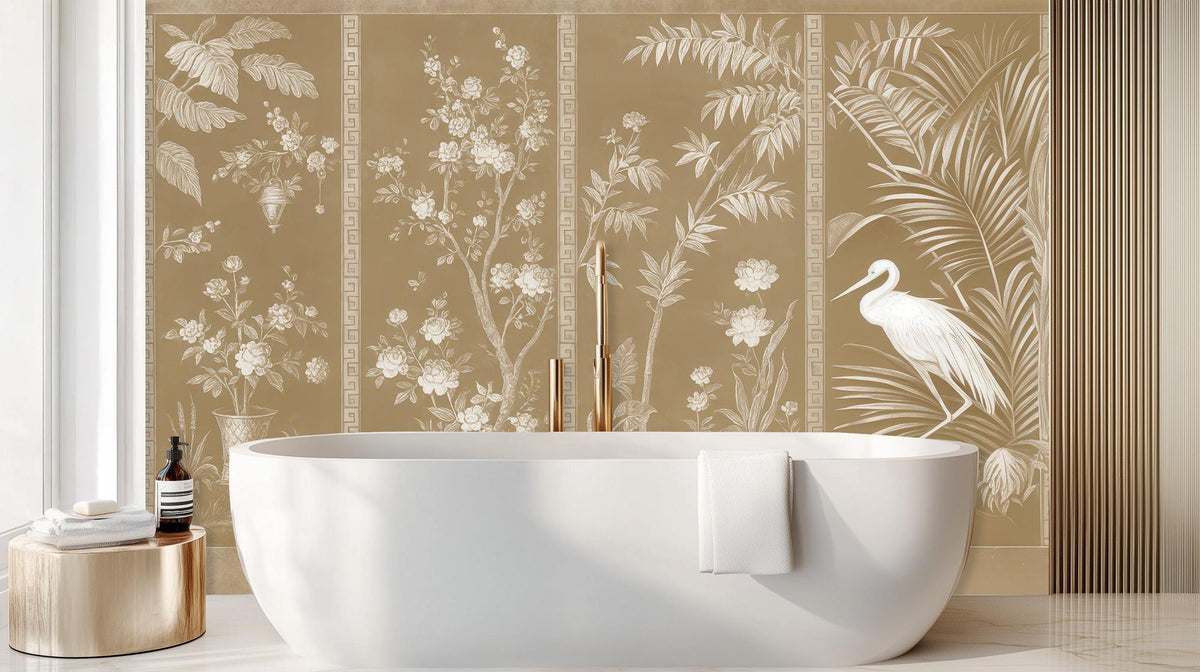 Contemporary Beige wallpaper for Bathroom