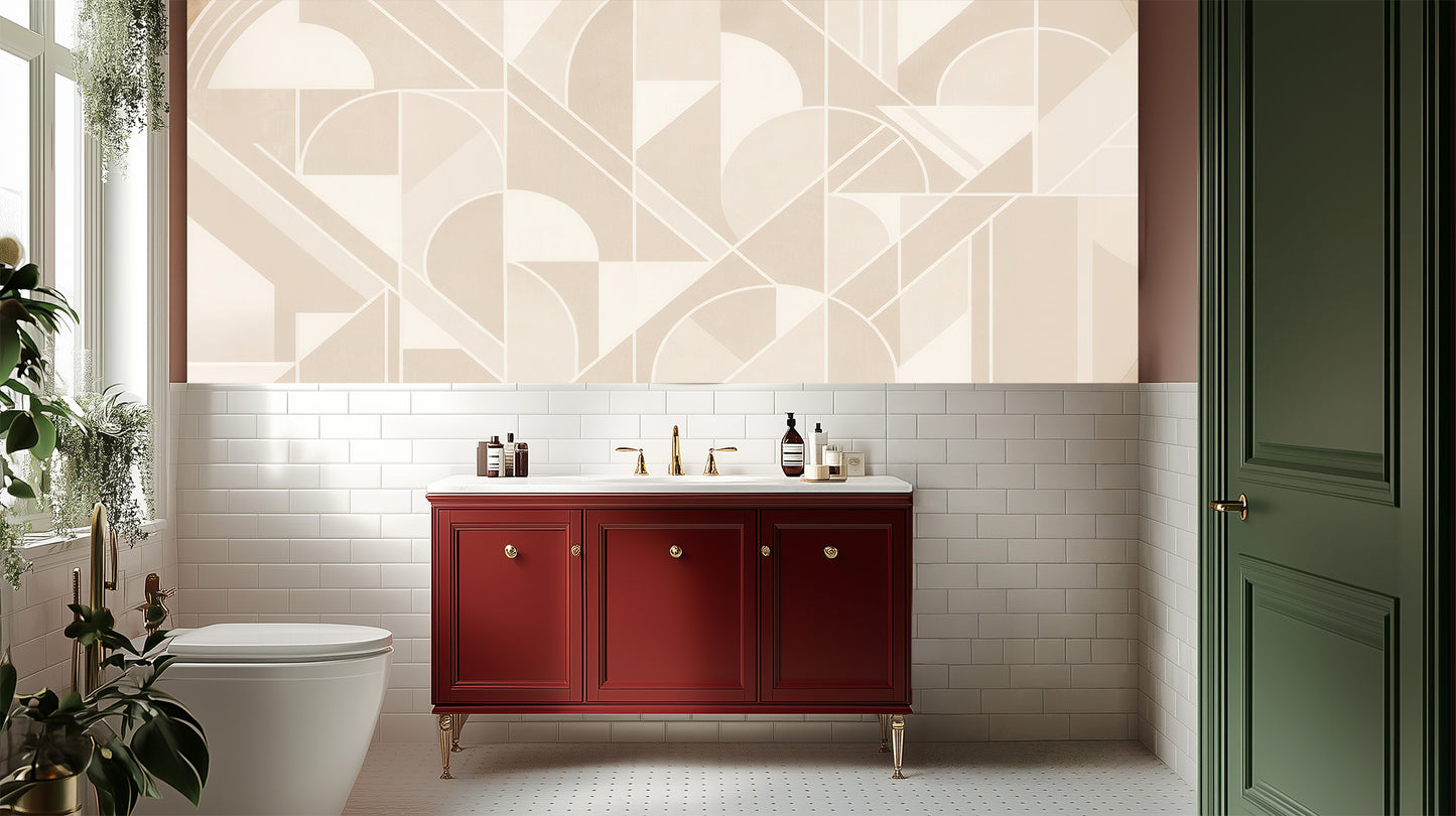 Contemporary Beige wallpaper for Bathroom