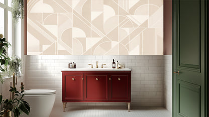 Contemporary Beige wallpaper for Bathroom