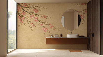 Contemporary Beige wallpaper for Bathroom