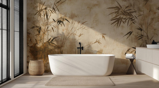 Contemporary Beige wallpaper for Bathroom