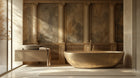 Elegant Marbled Columns wallpaper for a dining room feature wall