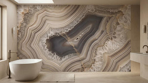 Contemporary Beige wallpaper for Bathroom