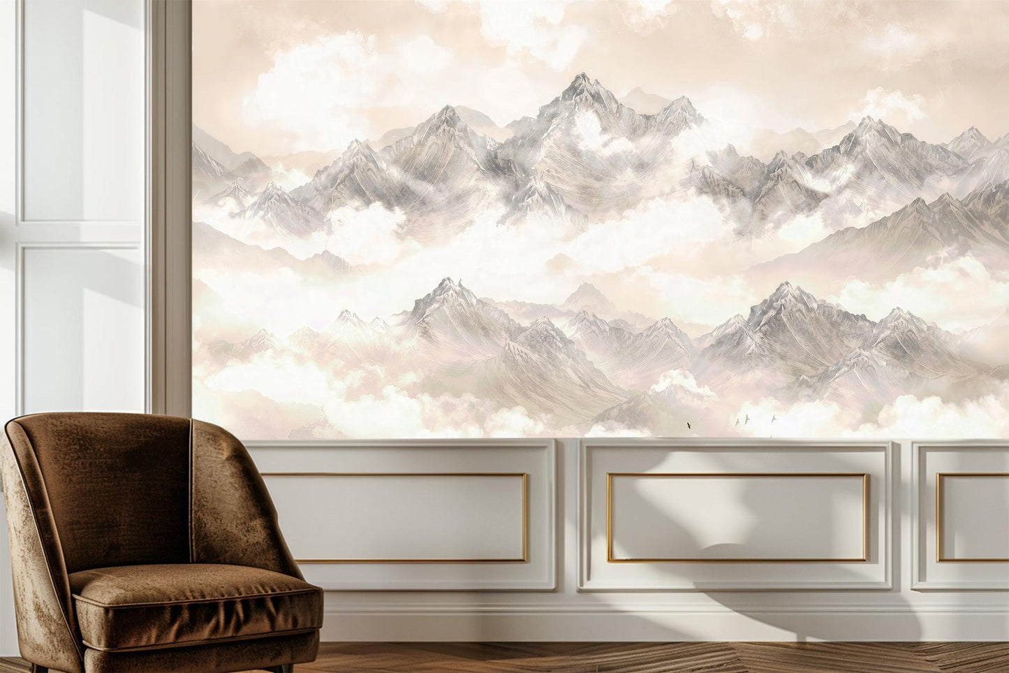 Contemporary Beige wallpaper for Bedroom