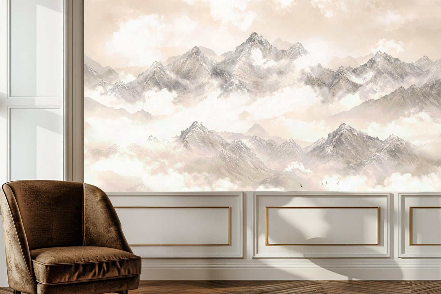 Contemporary Beige wallpaper for Bedroom