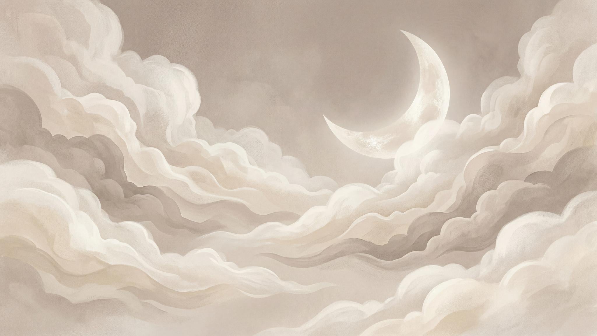 Serene Moonlit Cloudscape Wallpaper