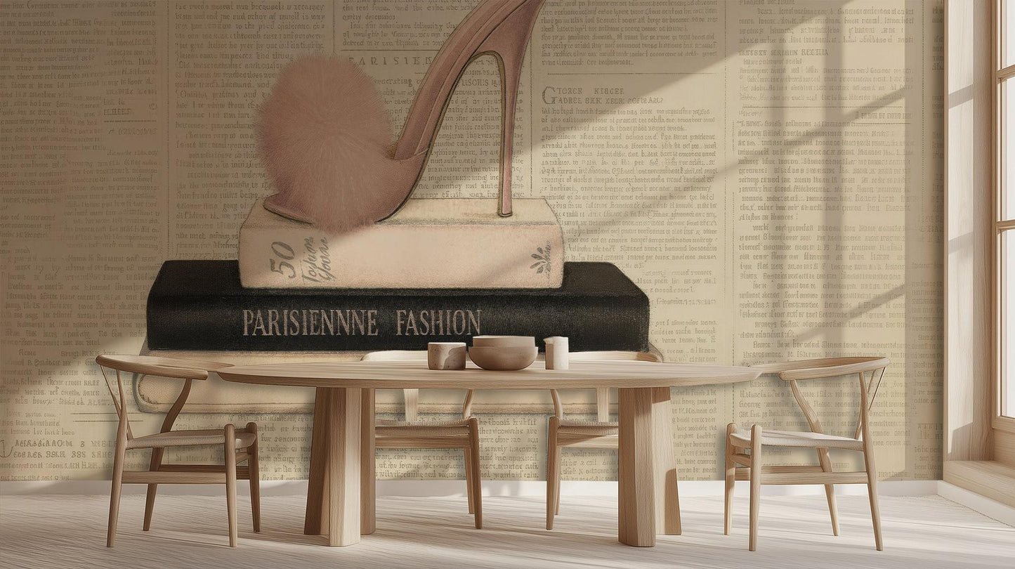 Contemporary Beige wallpaper for Dining Room