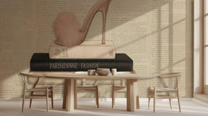 Contemporary Beige wallpaper for Dining Room