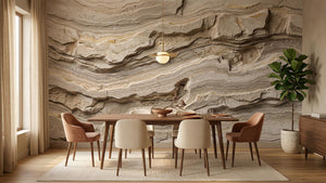 Contemporary Beige wallpaper for Dining Room