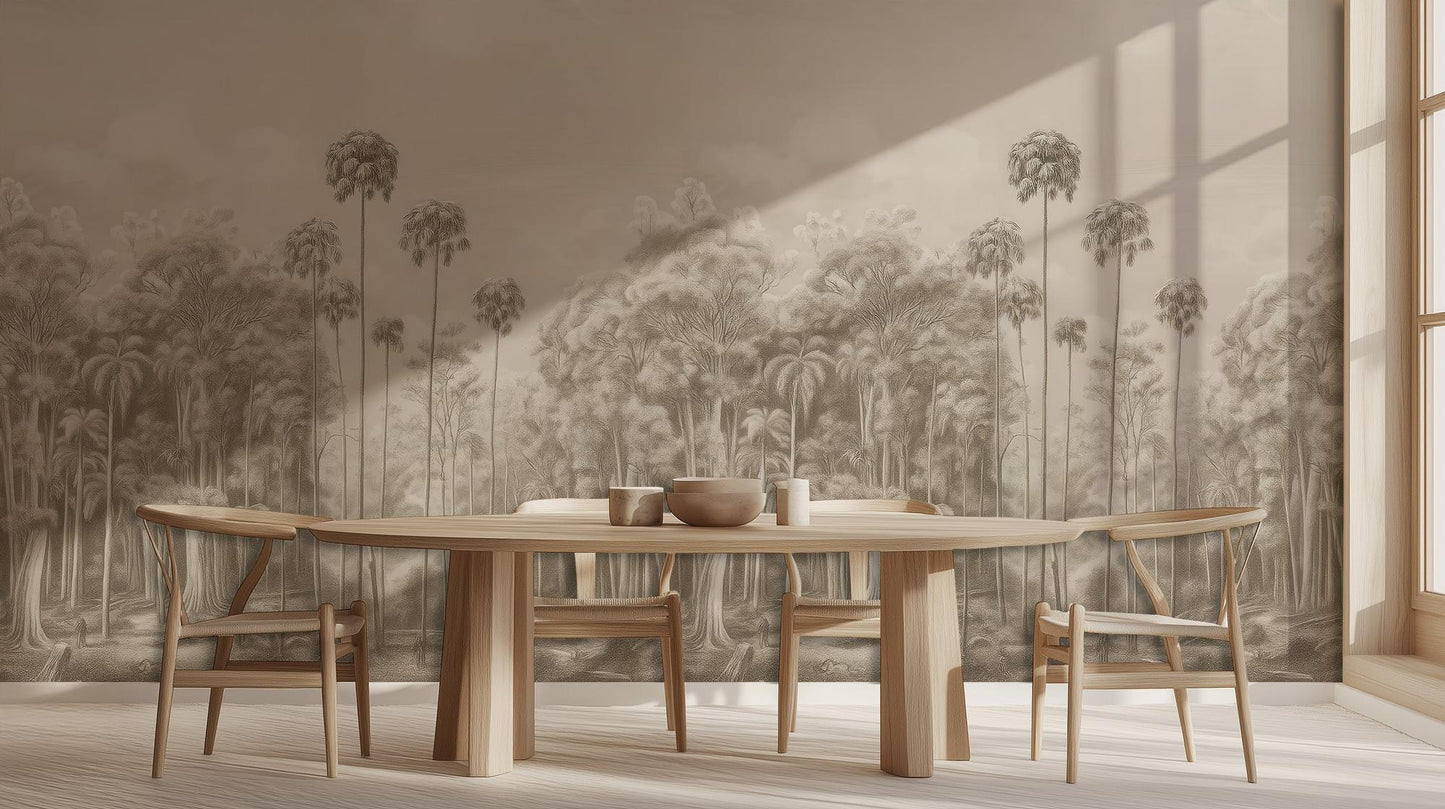Contemporary Beige wallpaper for Dining Room