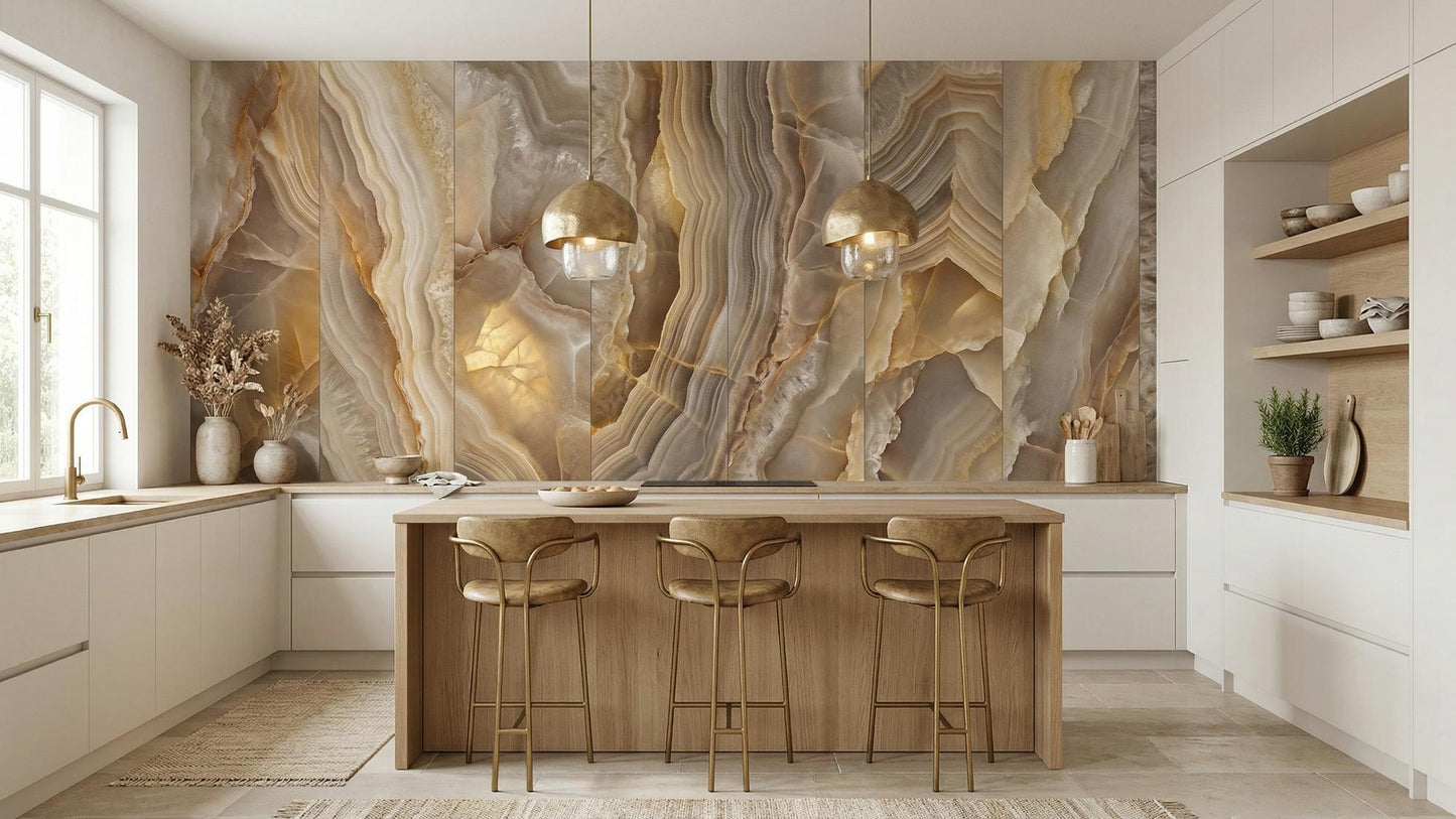 Contemporary Beige wallpaper for Kitchen