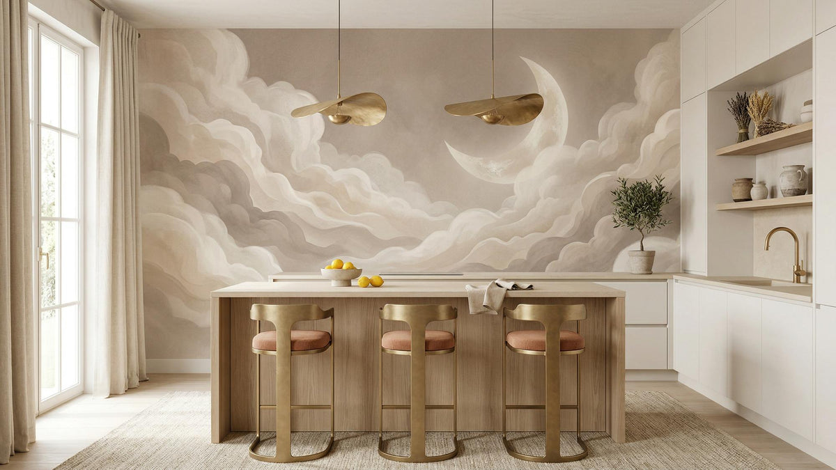 Contemporary Beige wallpaper for Kitchen