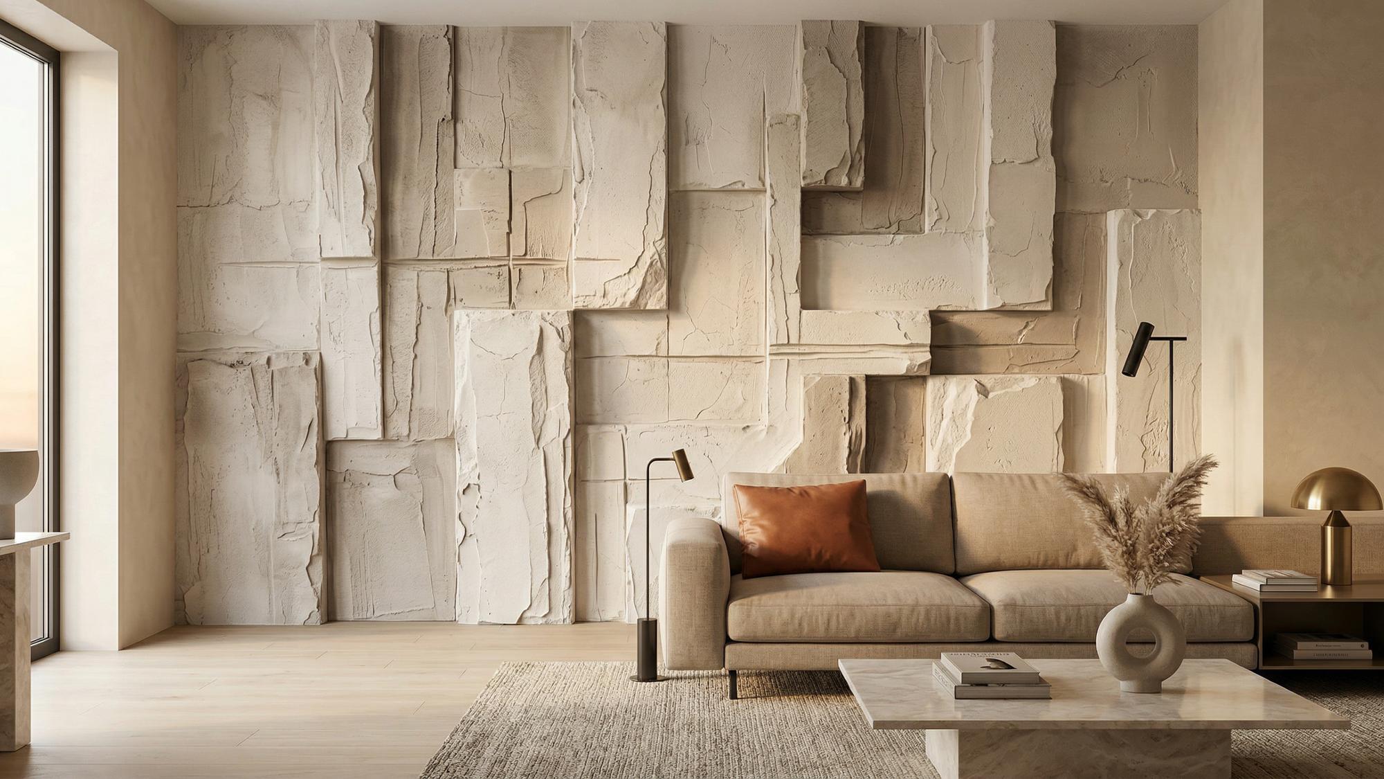 Contemporary Beige wallpaper for Living Room